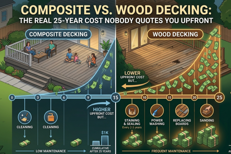 Composite vs. Wood Decking: The Real 25-Year Cost Nobody Quotes You Upfront